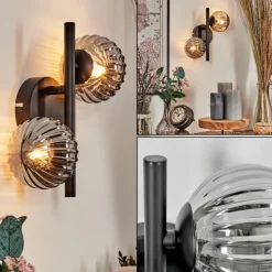 Applique murale - Verre Chehalis Fumé, 2 lumières