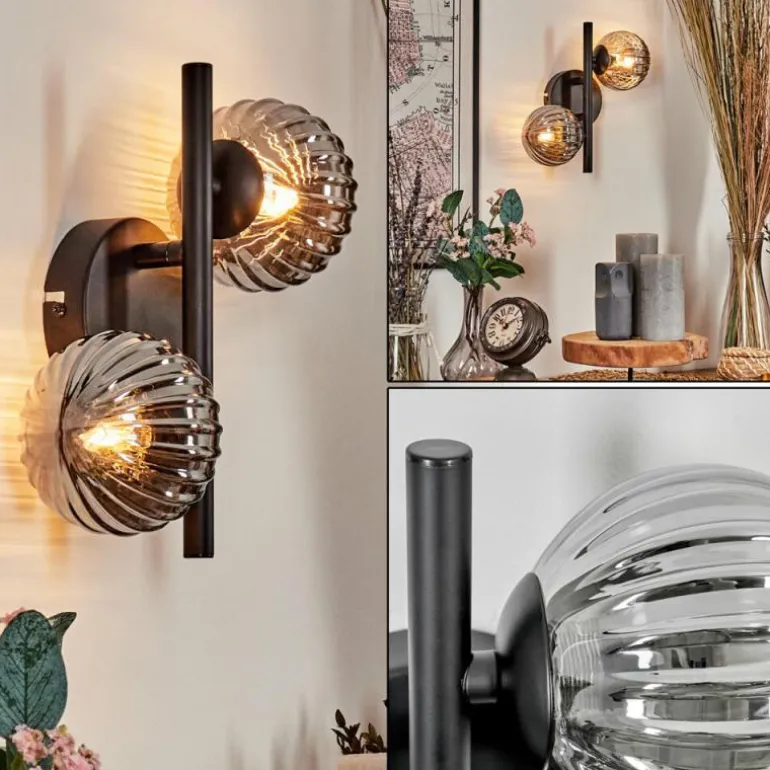 Applique murale - Verre Chehalis Fumé, 2 lumières