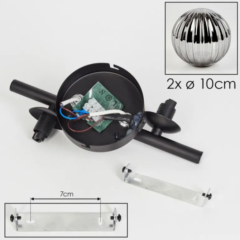 Applique murale - Verre Chehalis Fumé, 2 lumières