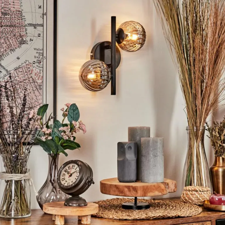 Applique murale - Verre Chehalis Fumé, 2 lumières