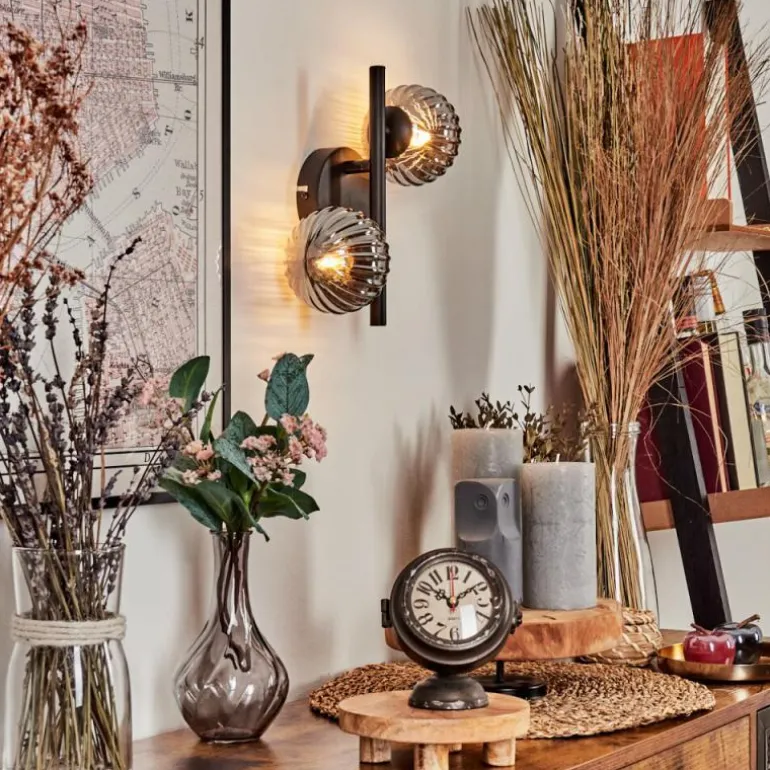 Applique murale - Verre Chehalis Fumé, 2 lumières