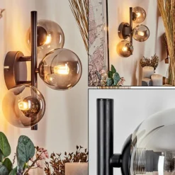 Applique murale - Verre Chehalis Fumé, 3 lumières