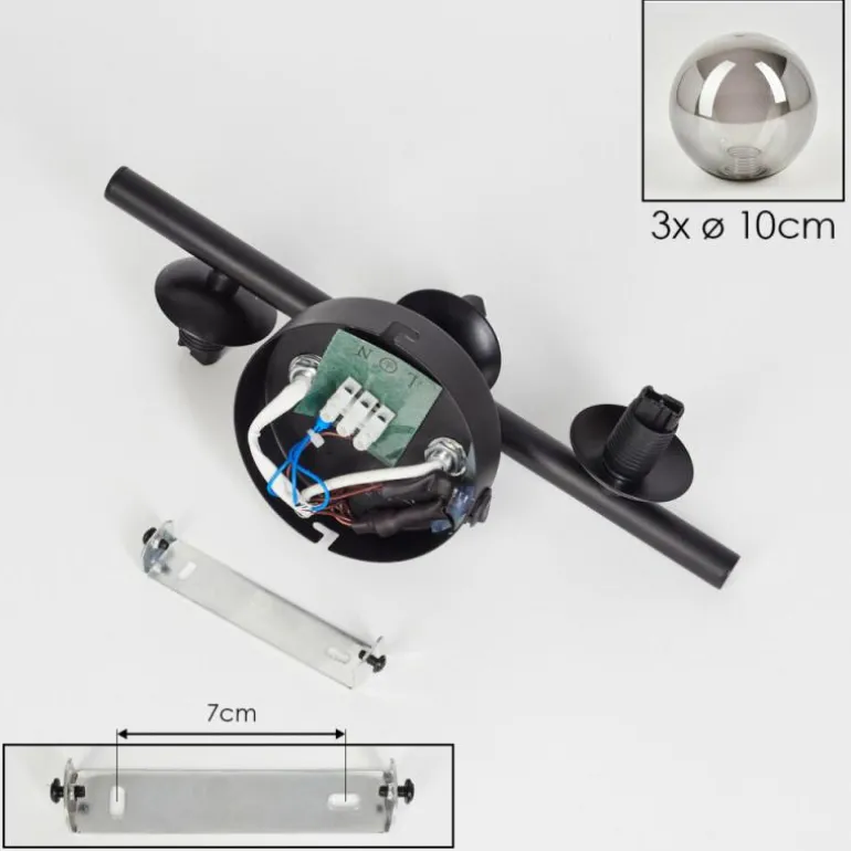 Applique murale - Verre Chehalis Fumé, 3 lumières