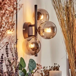 Applique murale - Verre Chehalis Fumé, 3 lumières