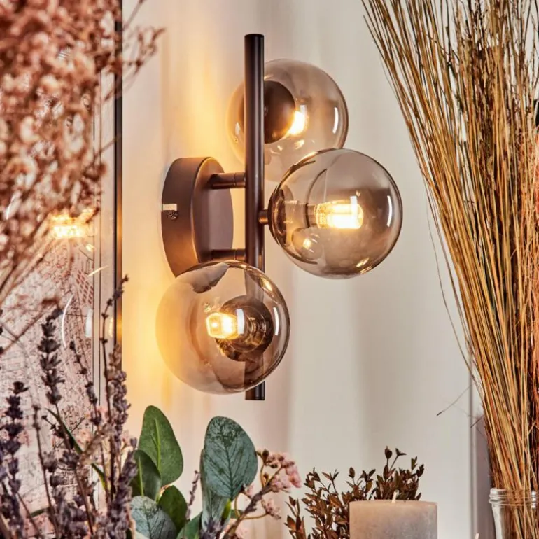 Applique murale - Verre Chehalis Fumé, 3 lumières