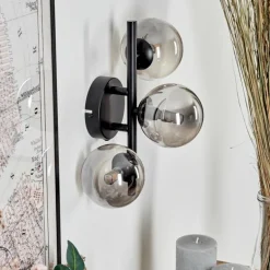 Applique murale - Verre Chehalis Fumé, 3 lumières