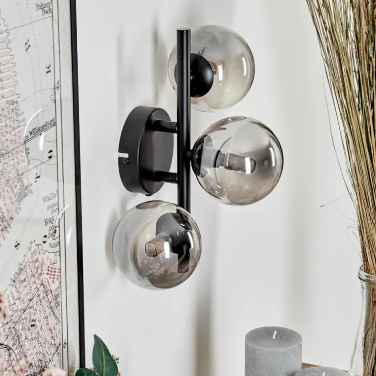 Applique murale - Verre Chehalis Fumé, 3 lumières