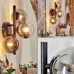 Applique murale - Verre Chehalis Clair, Fumé, 3 lumières