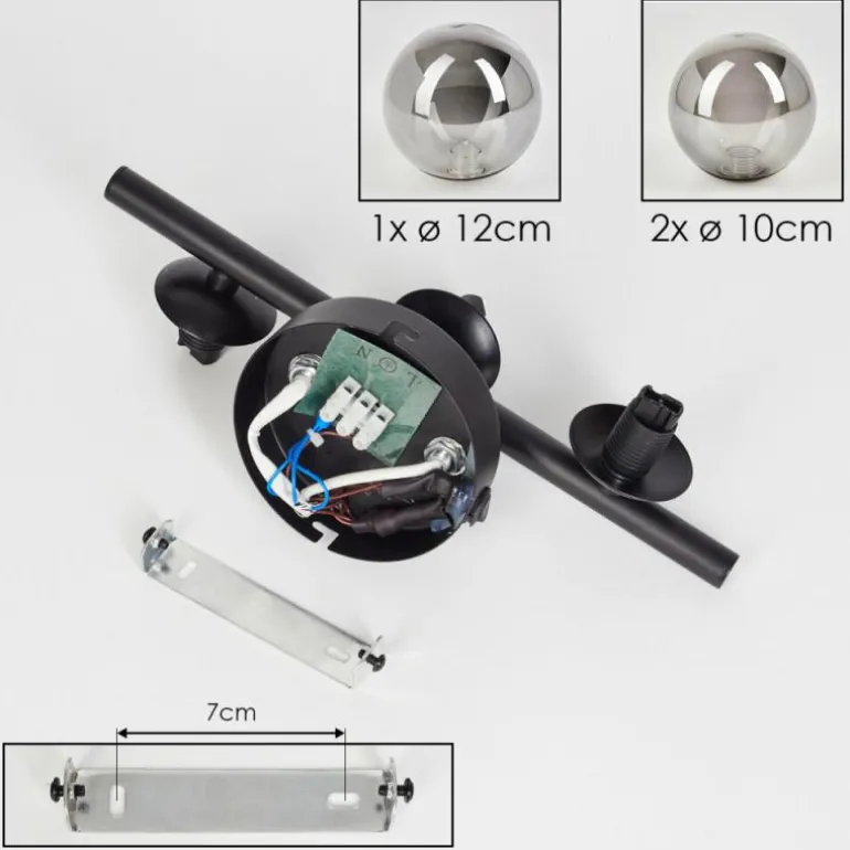 Applique murale - Verre Chehalis Fumé, 3 lumières