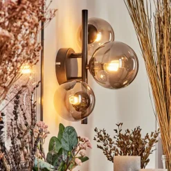 Applique murale - Verre Chehalis Fumé, 3 lumières