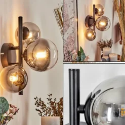 Applique murale - Verre Chehalis Clair, Fumé, 3 lumières