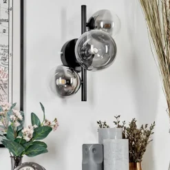 Applique murale - Verre Chehalis Clair, Fumé, 3 lumières