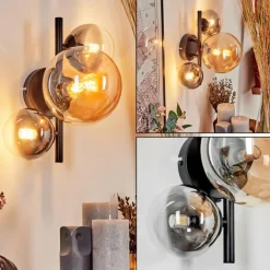 Applique murale - Verre Chehalis Ambre, Clair, Fumé, 3 lumières