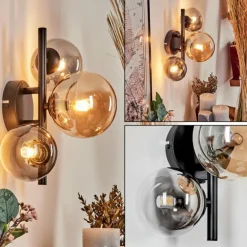 Applique murale - Verre Chehalis Ambre, Clair, Fumé, 3 lumières