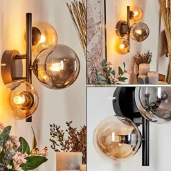 Applique murale - Verre Chehalis Ambre, Fumé, 3 lumières