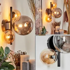 Applique murale - Verre Chehalis Ambre, Fumé, 3 lumières