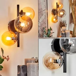 Applique murale - Verre Chehalis Ambre, Clair, Fumé, 3 lumières