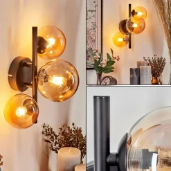 Applique murale - Verre Chehalis Ambre, 3 lumières