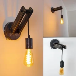 Applique murale Aarhus Gris, Noir, 1 lumière