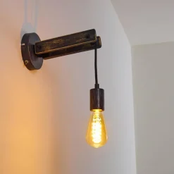 Applique murale Aarhus Gris, Noir, 1 lumière