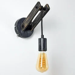 Applique murale Aarhus Gris, Noir, 1 lumière