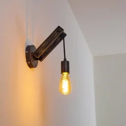 Applique murale Aarhus Gris, Noir, 1 lumière