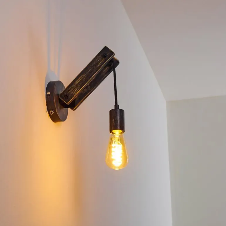 Applique murale Aarhus Gris, Noir, 1 lumière