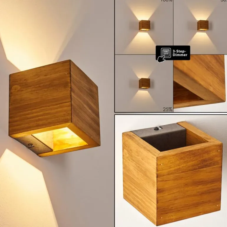 Applique murale Adak LED Bois foncé, 1 lumière