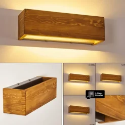 Applique murale Adak LED Bois foncé, 1 lumière