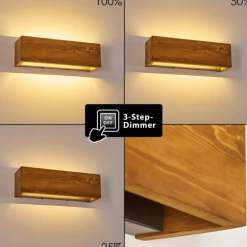 Applique murale Adak LED Bois foncé, 1 lumière