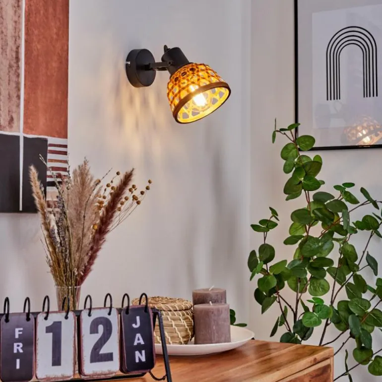 Applique murale Aeschi Noir, 1 lumière