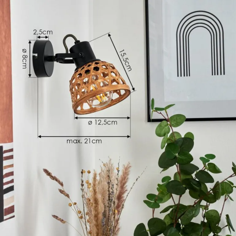 Applique murale Aeschi Noir, 1 lumière