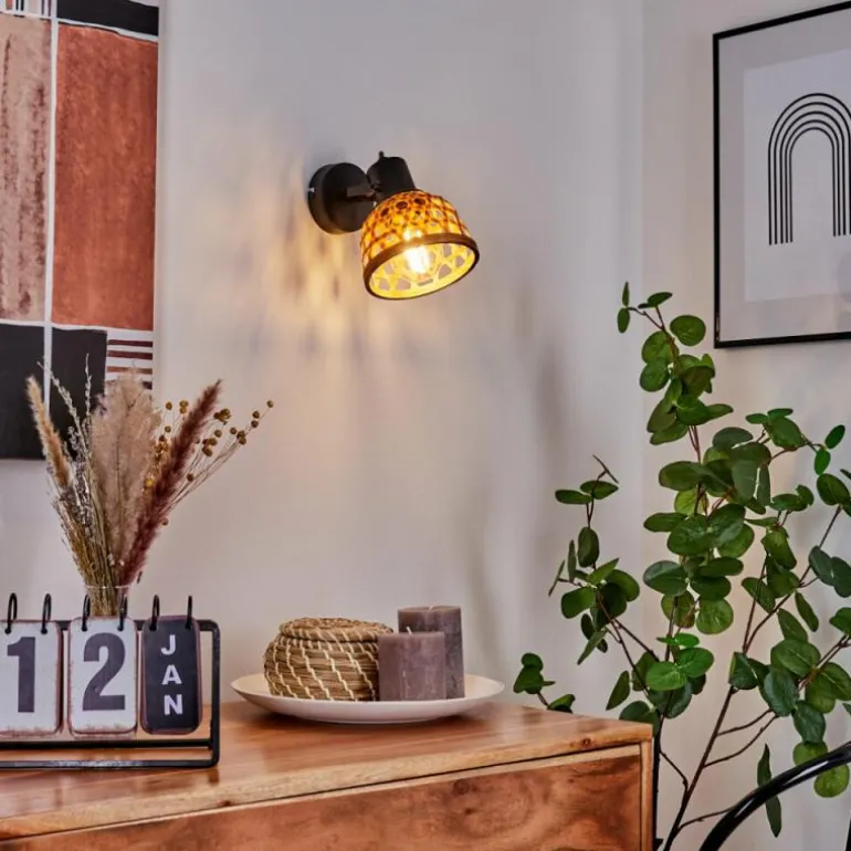 Applique murale Aeschi Noir, 1 lumière