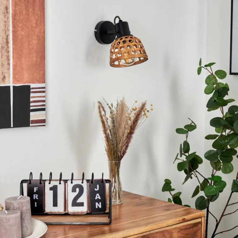 Applique murale Aeschi Noir, 1 lumière