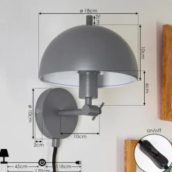 Applique murale Alikata Noir, 1 lumière