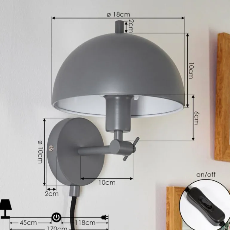 Applique murale Alikata Noir, 1 lumière