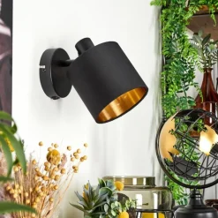 Applique murale Alsen Noir, 1 lumière