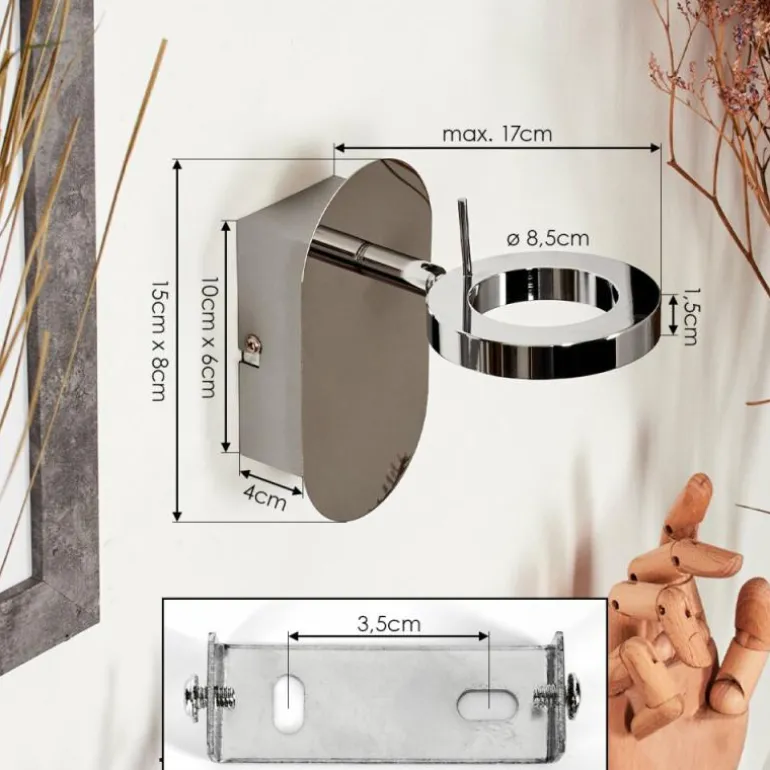 Applique murale Altamahaw LED Argenté, 1 lumière