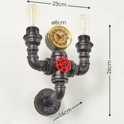 Applique murale Amal Noir, 2 lumières