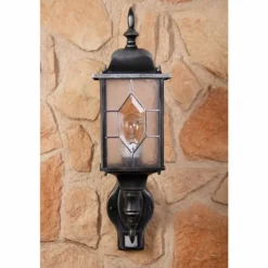 Applique murale Amapala Noir, 1 lumière, Détecteur de mouvement