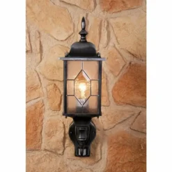 Applique murale Amapala Noir, 1 lumière, Détecteur de mouvement