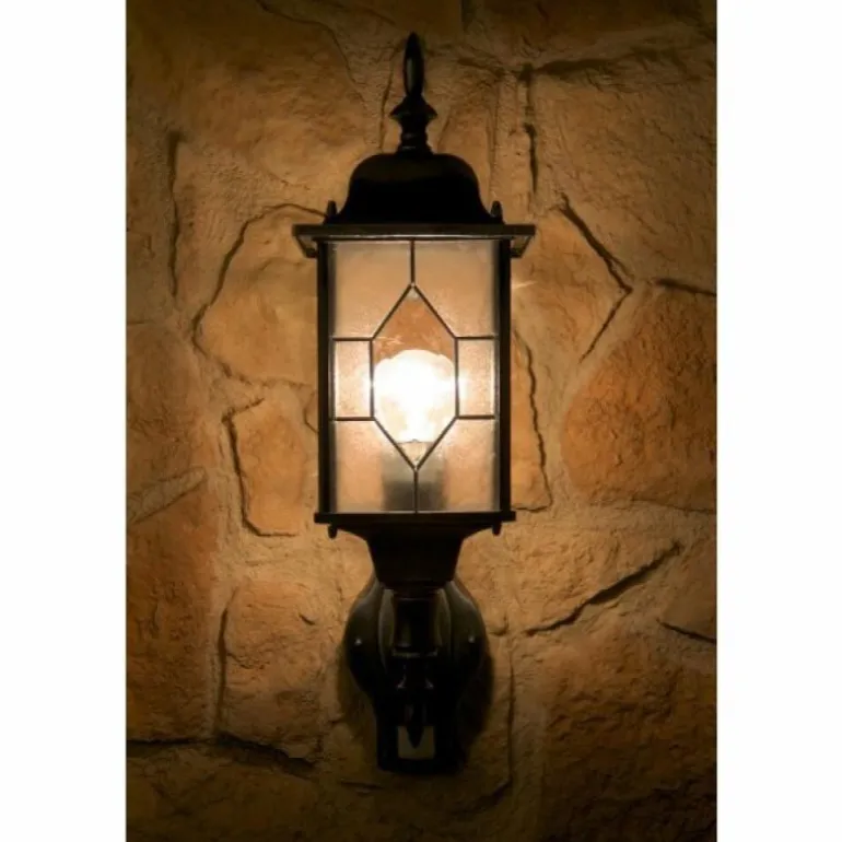 Applique murale Amapala Noir, 1 lumière, Détecteur de mouvement