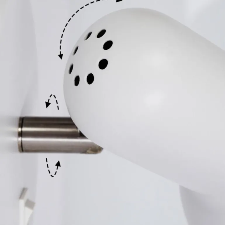 Applique murale Ambousi Chrome, Blanc, 1 lumière