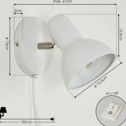 Applique murale Ambousi Chrome, Blanc, 1 lumière