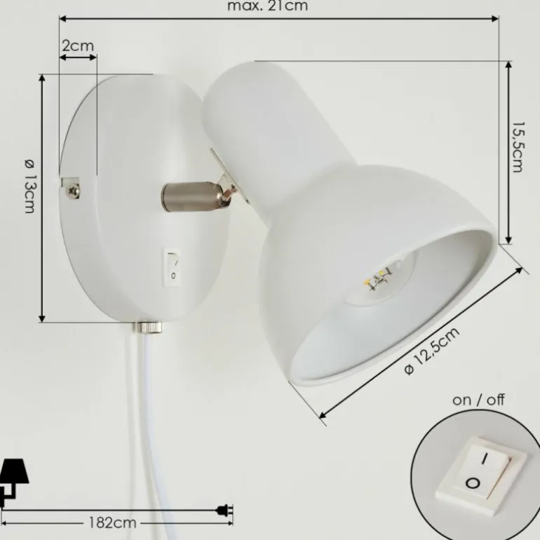 Applique murale Ambousi Chrome, Blanc, 1 lumière