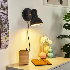 Applique murale Ambousi Chrome, Noir, 1 lumière