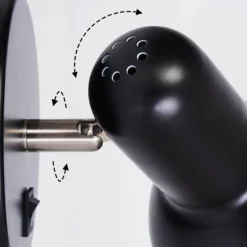 Applique murale Ambousi Chrome, Noir, 1 lumière