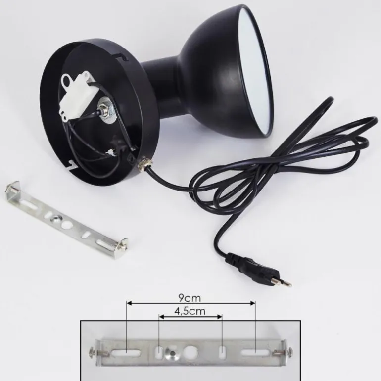 Applique murale Ambousi Chrome, Noir, 1 lumière