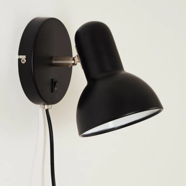 Applique murale Ambousi Chrome, Noir, 1 lumière