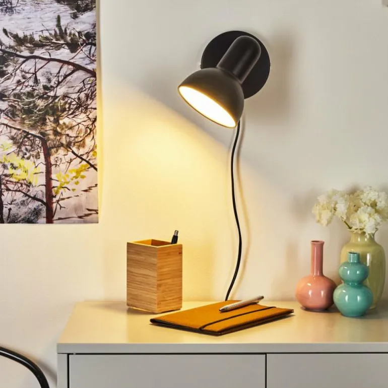 Applique murale Ambousi Chrome, Noir, 1 lumière